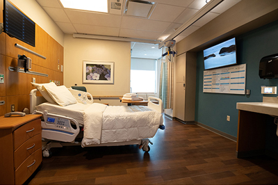 New patient room at the Bryn Mawr Hospital Patient Pavilion