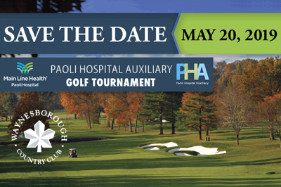 Save the date: May 20, 2019 - Paoli Hospital Auxiliary Golf Tournament