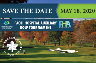 Save the date - May 18, 2020 - Paoli Hospital Auxiliary Golf Tournament