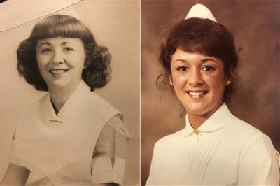 Dorothy Mantanari Iannotta (left) and Michele Radaszewski (right) nursing school photos