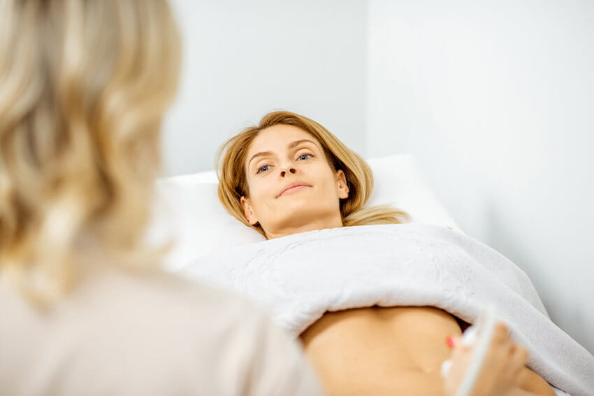woman getting pelvic ultrasound