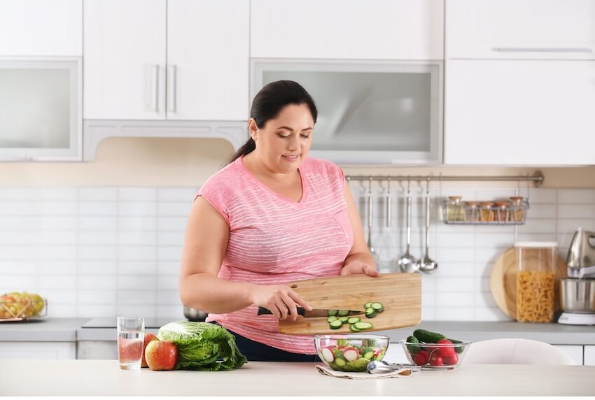 Woman preparing healthy food