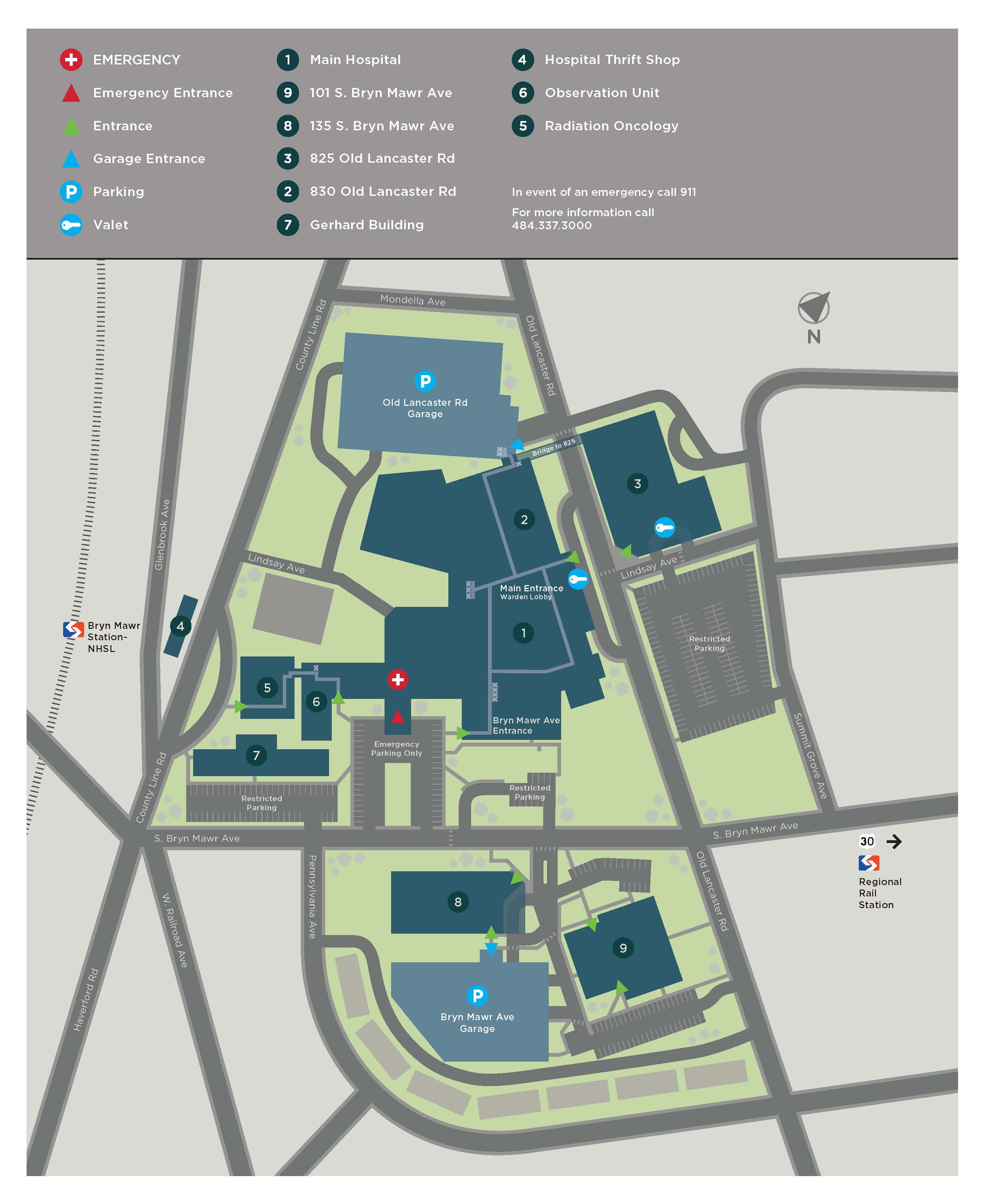 Bryn Mawr Hospital Campus Map
