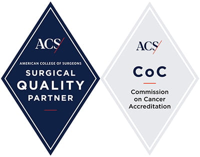 Surgical Quality Partner badge and the American College of Surgeons Commission on Cancer badge