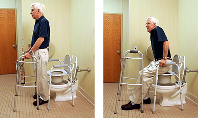 Demonstrating technique for toileting