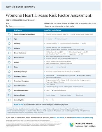 Womens Cardiac Risk Assessment
